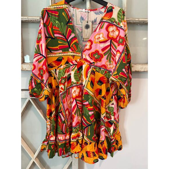 NWT Label Of Love size XL colorful mini dress mother - Picture 1 of 3
